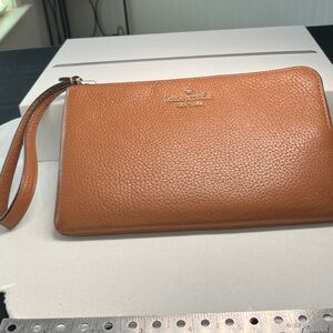Kate Spade Tan Leather Wristlet/Clutch